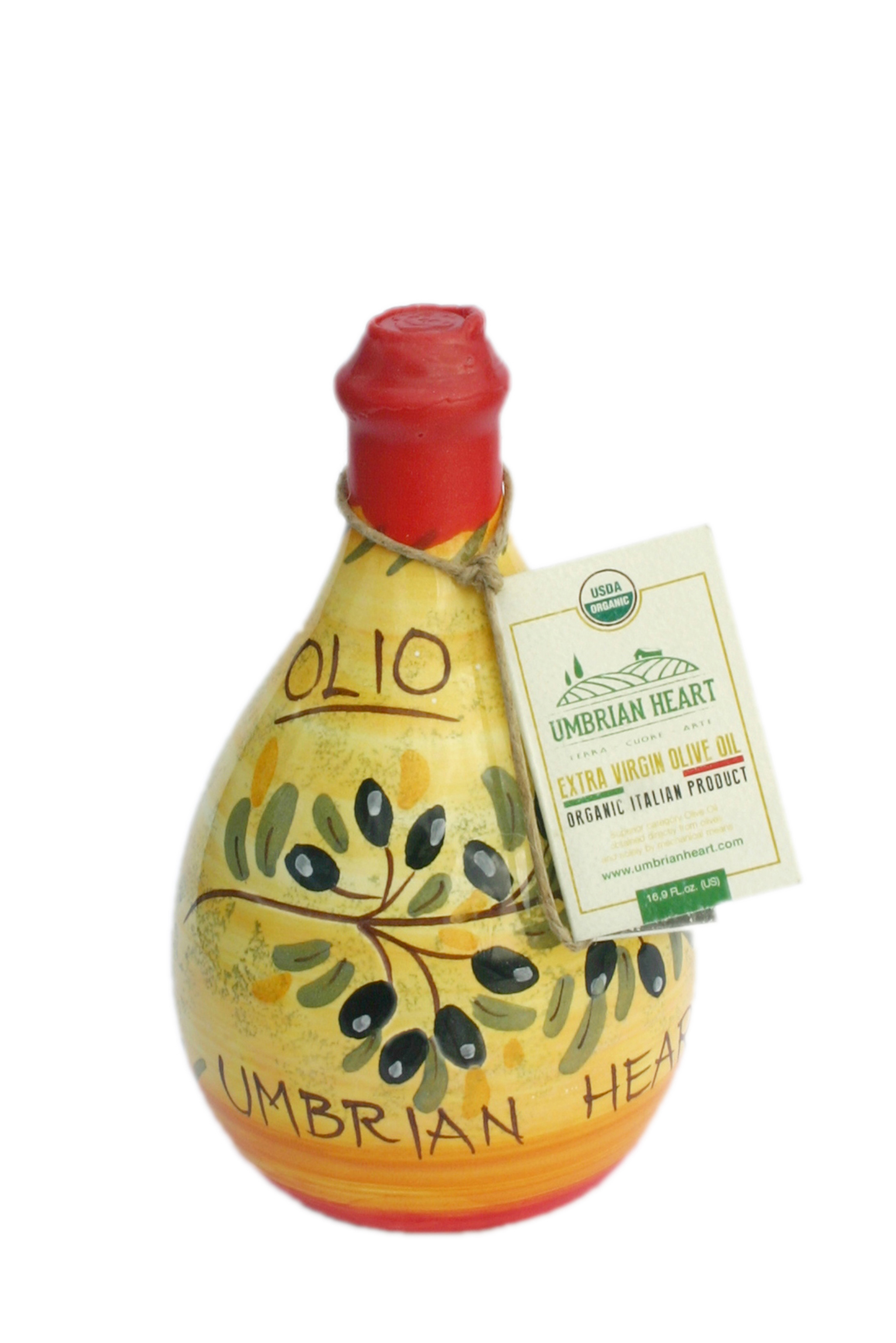 cruet handmade deruta ceramics with extra virgin olive oil